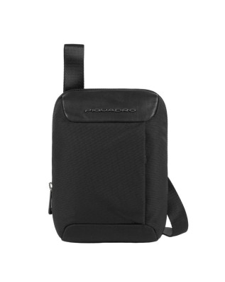 Piquadro - Borsello piccolo porta iPad Mini in tessuto riciclato e pelle Macbeth