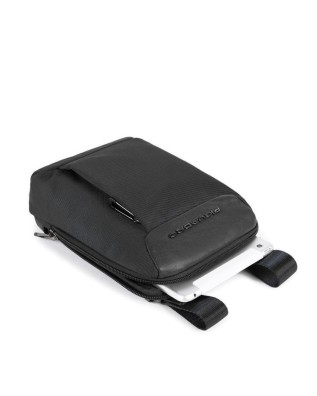 Piquadro - Borsello piccolo porta iPad Mini in tessuto riciclato e pelle Macbeth 2