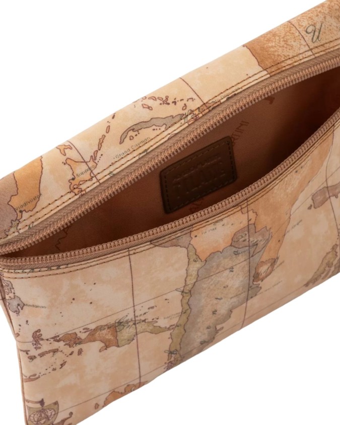 Alviero Martini Prima Classe - Pochette portatutto piccola in tessuto Geo Soft