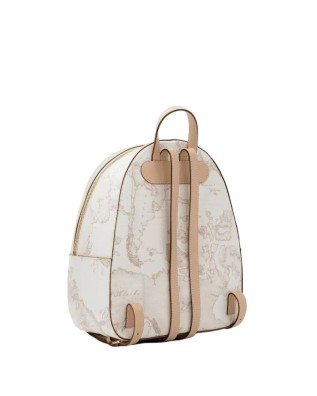 Alviero Martini Prima Classe - Zaino tessuto stampa Geo White con inserti frontali in pelle 2