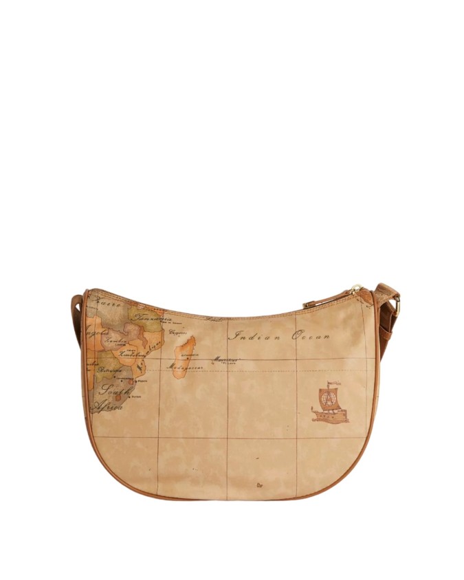 Alviero Martini Prima Classe - Borsa a tracolla mezzaluna media Geo Soft