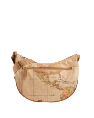 Alviero Martini Prima Classe - Borsa a tracolla a mezzaluna media con tasca Geo Soft