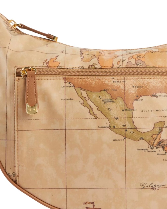 Alviero Martini Prima Classe - Borsa a tracolla a mezzaluna media con tasca Geo Soft