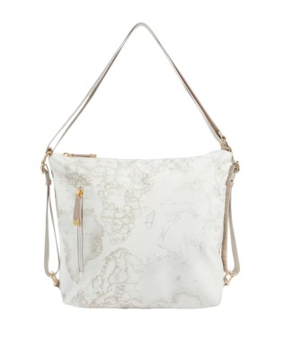 Alviero Martini Prima Classe - Borsa hobo doppia portabilità Geo Soft White