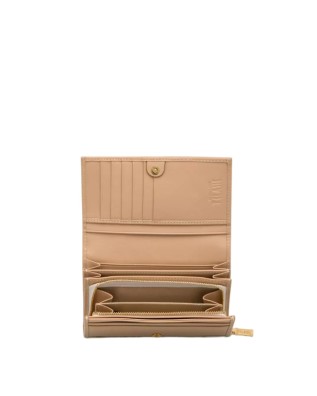 Alviero Martini Prima Classe - Portafoglio donna con patta in pelle naturale e tessuto goffrato 2