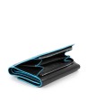 Piquadro - Small women's leather wallet with gusseted coin compartments by Blue Square