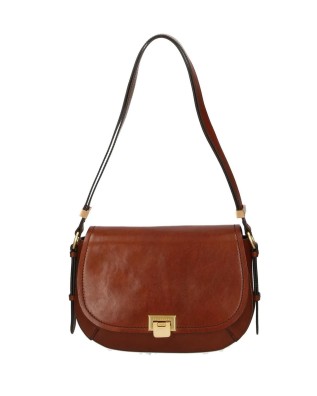  The Bridge - Borsa a tracolla in pelle media con patta Federica