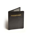 Travel Blue - Custodia per passaporto in pelle con protezione RFID