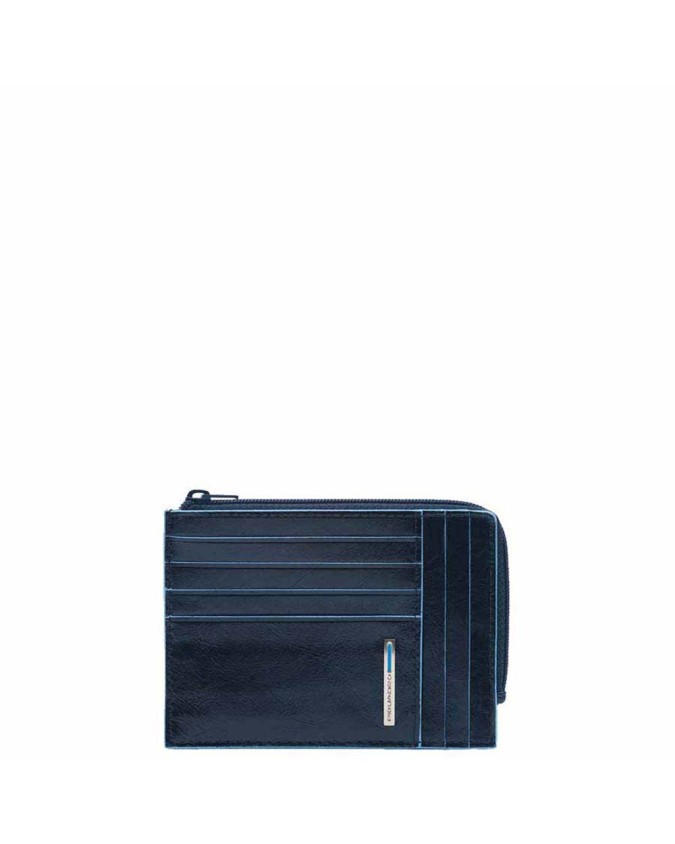 Piquadro - Blue Square Leather Coin...