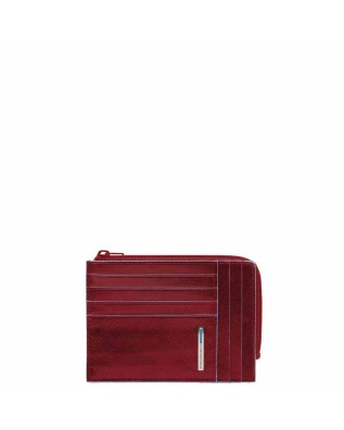  Piquadro - Bustina porta monete in pelle con zip RFID Blue