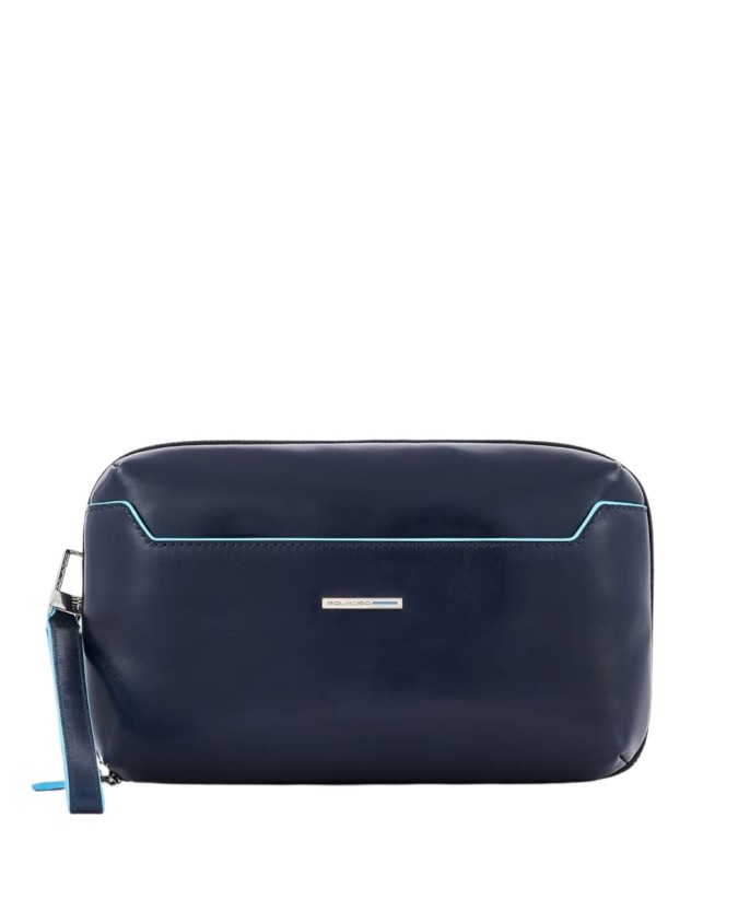 Piquadro - Pochette in pelle a due scomparti Blue Square