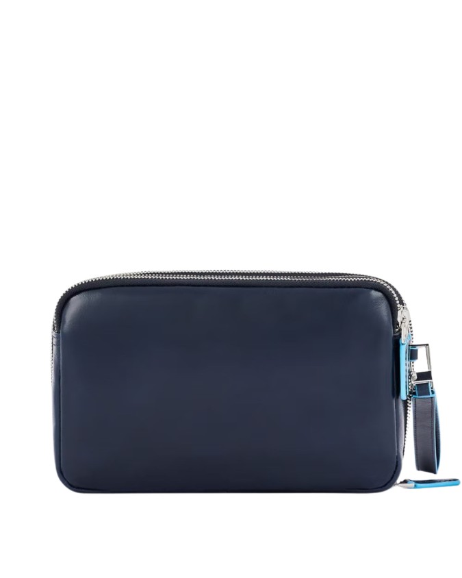 Piquadro - Pochette in pelle a due scomparti Blue Square
