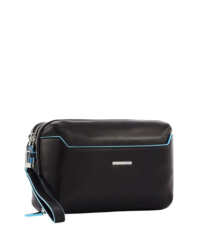 Piquadro - Pochette in pelle a due scomparti Blue Square