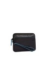 Piquadro - Leather clutch with credit card slots and a pocket for Connequ Stationery