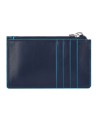 Piquadro - Clutch aus feinem Leder mit abnehmbarem Schulterriemen Blue Square