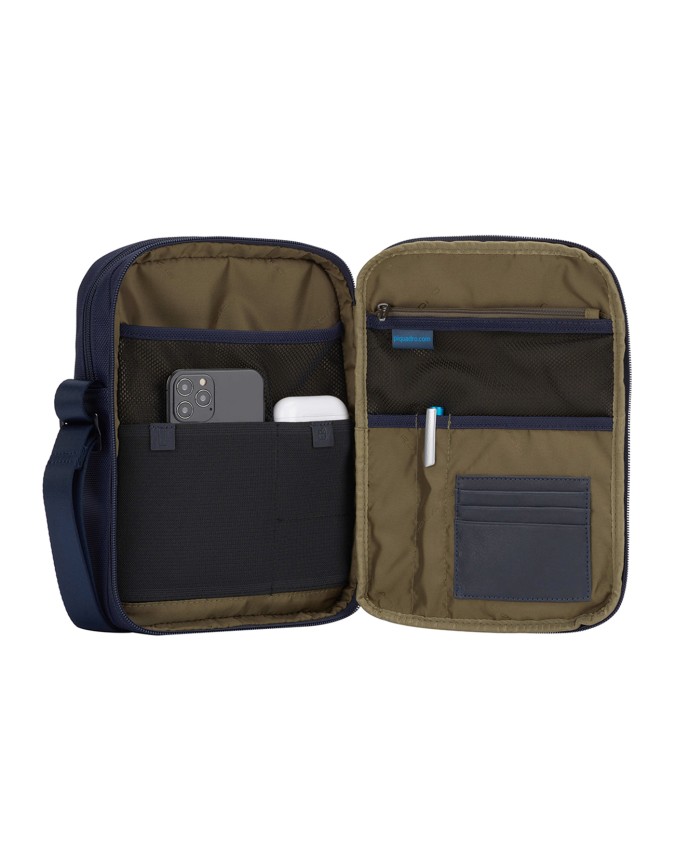Piquadro - Borsello porta iPad®mini in tessuto riciclato con tasche per AirPods® Brief 2