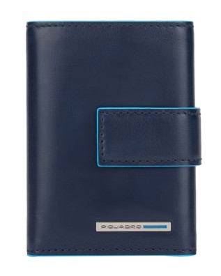  Piquadro - Portafoglio uomo tascabile con porta monete Blue