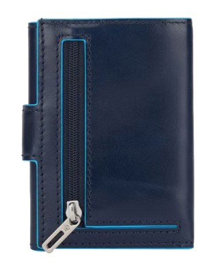  Piquadro - Portafoglio uomo tascabile con porta monete Blue 2