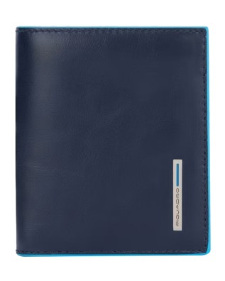Piquadro - Portafoglio uomo verticale con porta monete RFID Blue Square