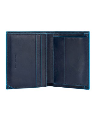 Piquadro - Portafoglio uomo verticale con porta monete RFID Blue Square 2