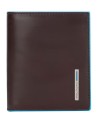 Piquadro - Vertikale Herrenbrieftasche mit RFID-geschütztem Münzfach Blue Square