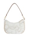 Alviero Martini Prima Classe - Borsa sottospalla con tracolla in tessuto Geo White