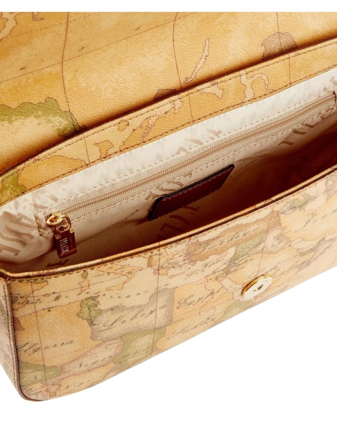 Alviero Martini Prima Classe - Borsa con patta in tessuto goffrato Geo Classic