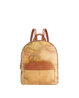 Alviero Martini Prima Classe - Zaino con doppia zip in tessuto goffrato Geo Classic