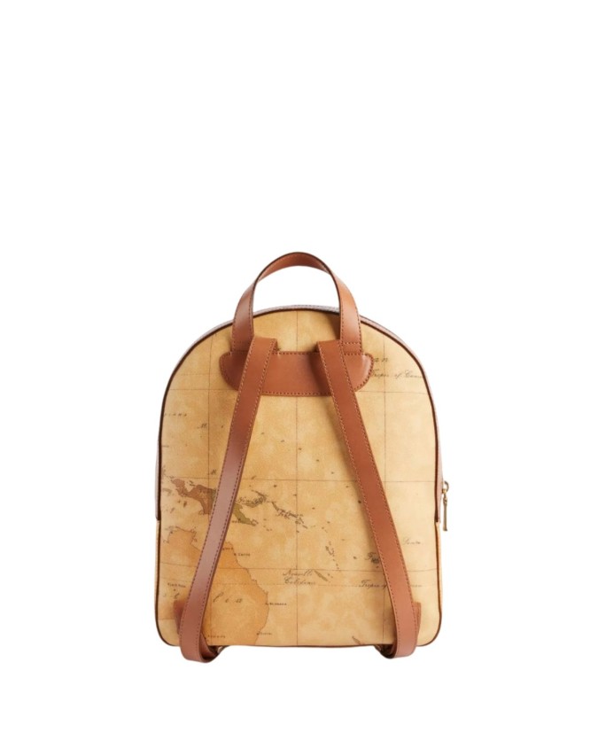 Alviero Martini Prima Classe - Zaino con doppia zip in tessuto goffrato Geo Classic