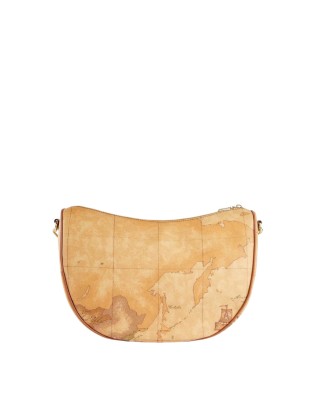Alviero Martini Prima Classe - Borsa a tracolla mezzaluna in tessuto goffrato Geo Classic 2