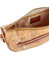 Alviero Martini Prima Classe - Borsa a tracolla mezzaluna in tessuto goffrato Geo Classic