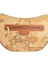 Alviero Martini Prima Classe - Borsa a tracolla mezzaluna in tessuto goffrato Geo Classic