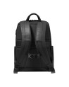 Piquadro - Leather Backpack with Shock-Absorbing Protection for a 14'' Laptop - Black Square