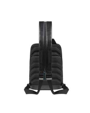  Piquadro - Monospalla in pelle con portabilità a zaino Blue 2