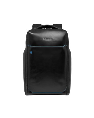  Piquadro - Zaino in pelle porta pc 15,6'' a tre scomparti Blue