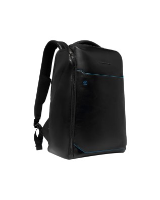  Piquadro - Zaino in pelle porta pc 15,6'' a tre scomparti Blue 2