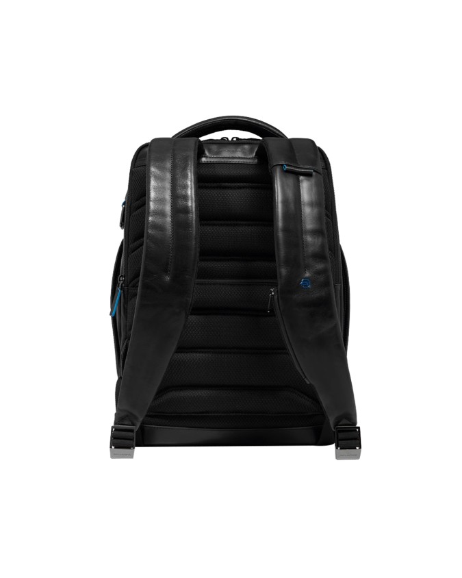  Piquadro - Zaino in pelle porta pc 15,6'' a tre scomparti Blue