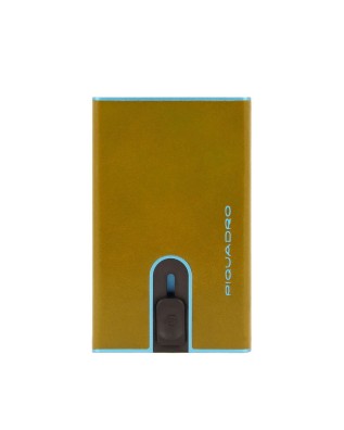  Piquadro - Porta carte di credito slim in pelle e metallo con