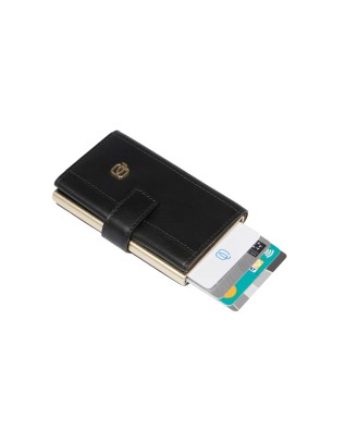 Piquadro - Porta carte di credito in pelle e metallo Circle 2