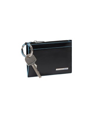 Piquadro - Portachiavi a bustina in pelle e porta carte di credtito Blue Square 2
