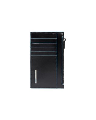  Piquadro - Portacarte uomo sottile con porta monete Blue Square