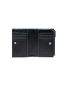 Piquadro - Blue Square Vertical Men's Leather Wallet with Coin Pocket