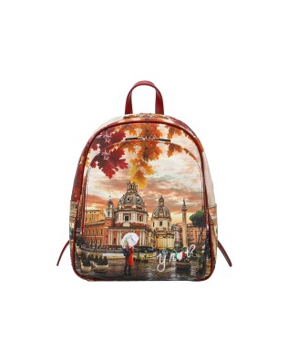 Ynot – Damenrucksack, Größe M, mit Außentasche aus Kunstleder