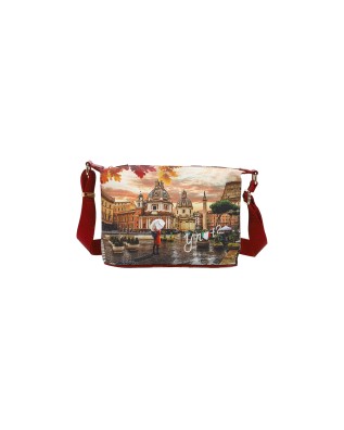 Ynot – Hobo-Tasche, Größe S, aus Kunstleder mit Città-Print