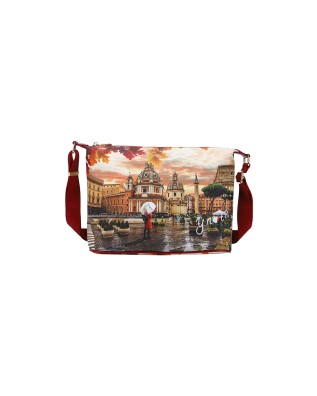 Ynot - Borsa Hobo Tg. L in Ecopelle Stampa Città Yesbag