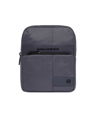 Piquadro - iPad-Mini-Tasche aus Leder und Stoff - Avio