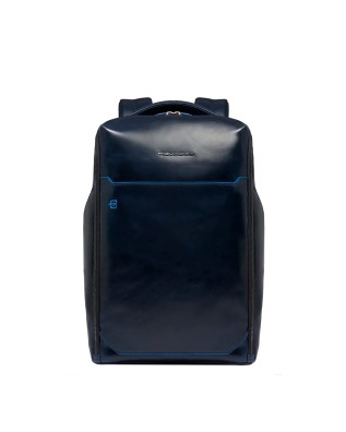  Piquadro - Zaino porta pc 14" in pelle personalizzabile Blue
