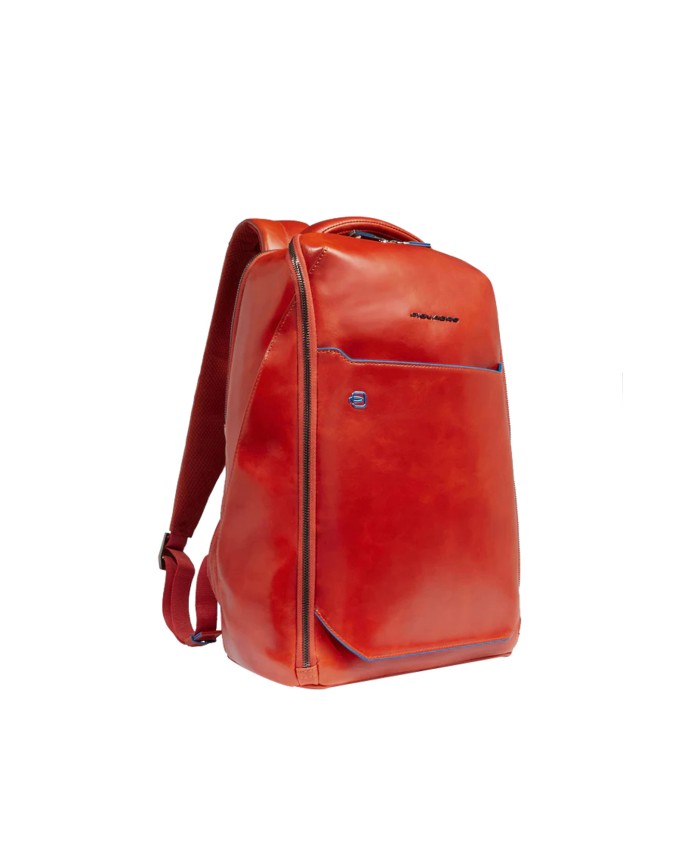  Piquadro - Zaino porta pc 14" in pelle personalizzabile Blue