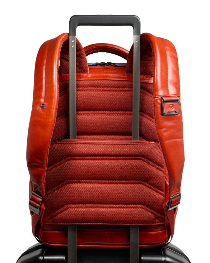  Piquadro - Zaino porta pc 14" in pelle personalizzabile Blue