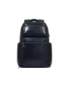 Piquadro - Customizable Blue Square 15.6'' Leather Laptop Backpack
